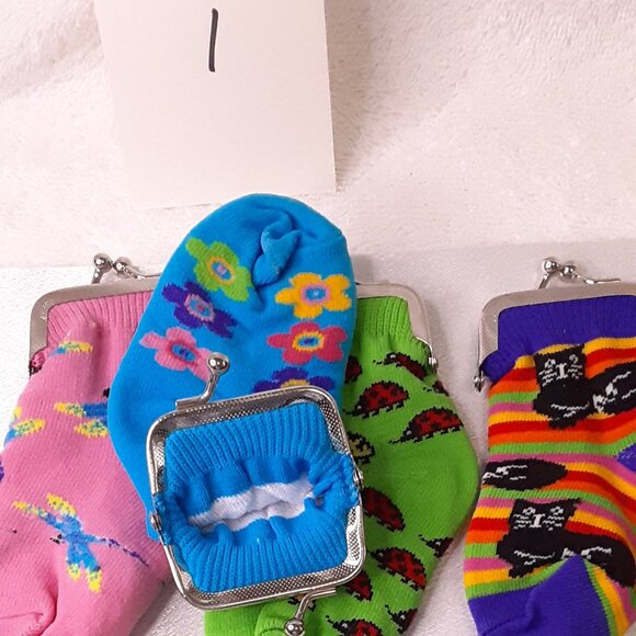 NEW Bundle of 4 sock change purses - Picture 3 of 4